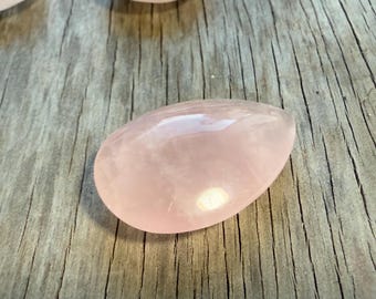 1 Natural Rose Quartz teardrop Pendant, Pink gemstone pendant, 35 mm top drilled rose quartz Stone, pink stone pendant