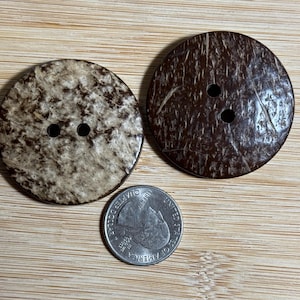 9 Large Coconut Buttons, brown natural material decorative brown buttons for rustic decor
