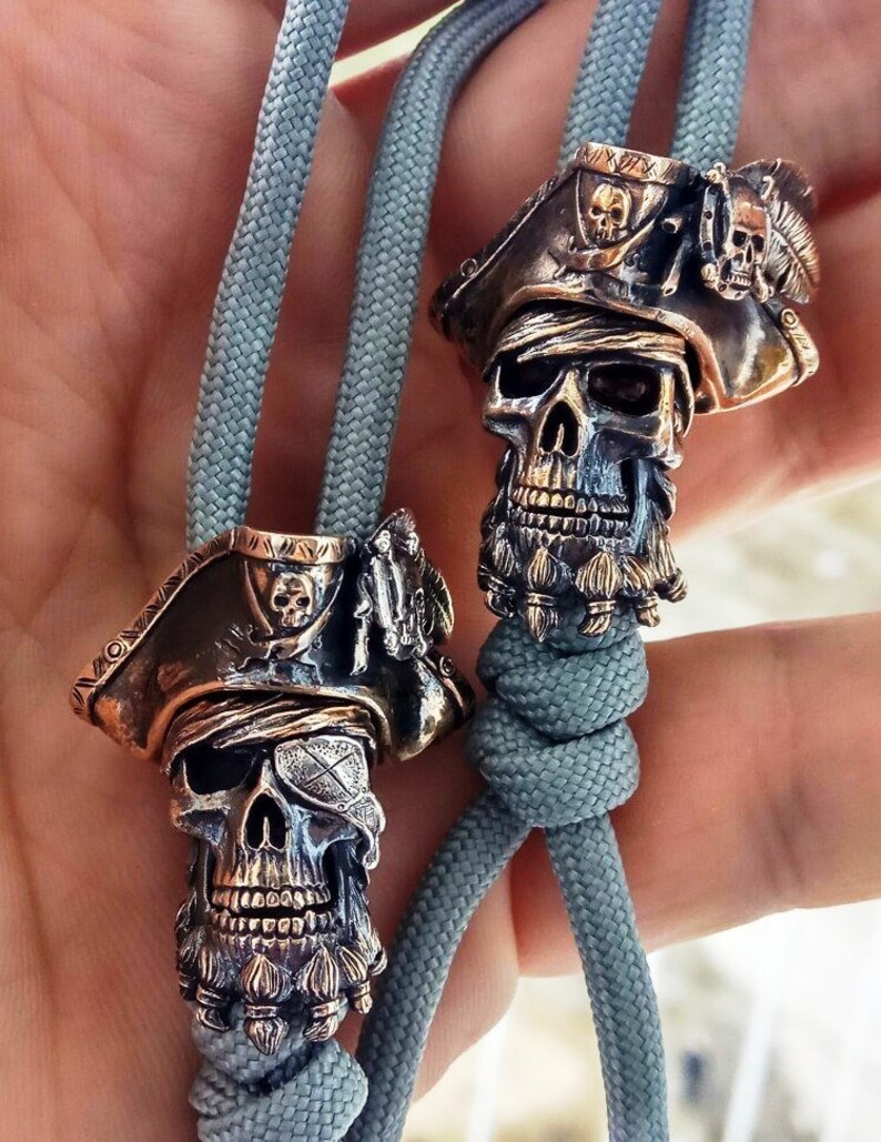 Paracord bead Filibuster Pirate Corsair Skull Etsy