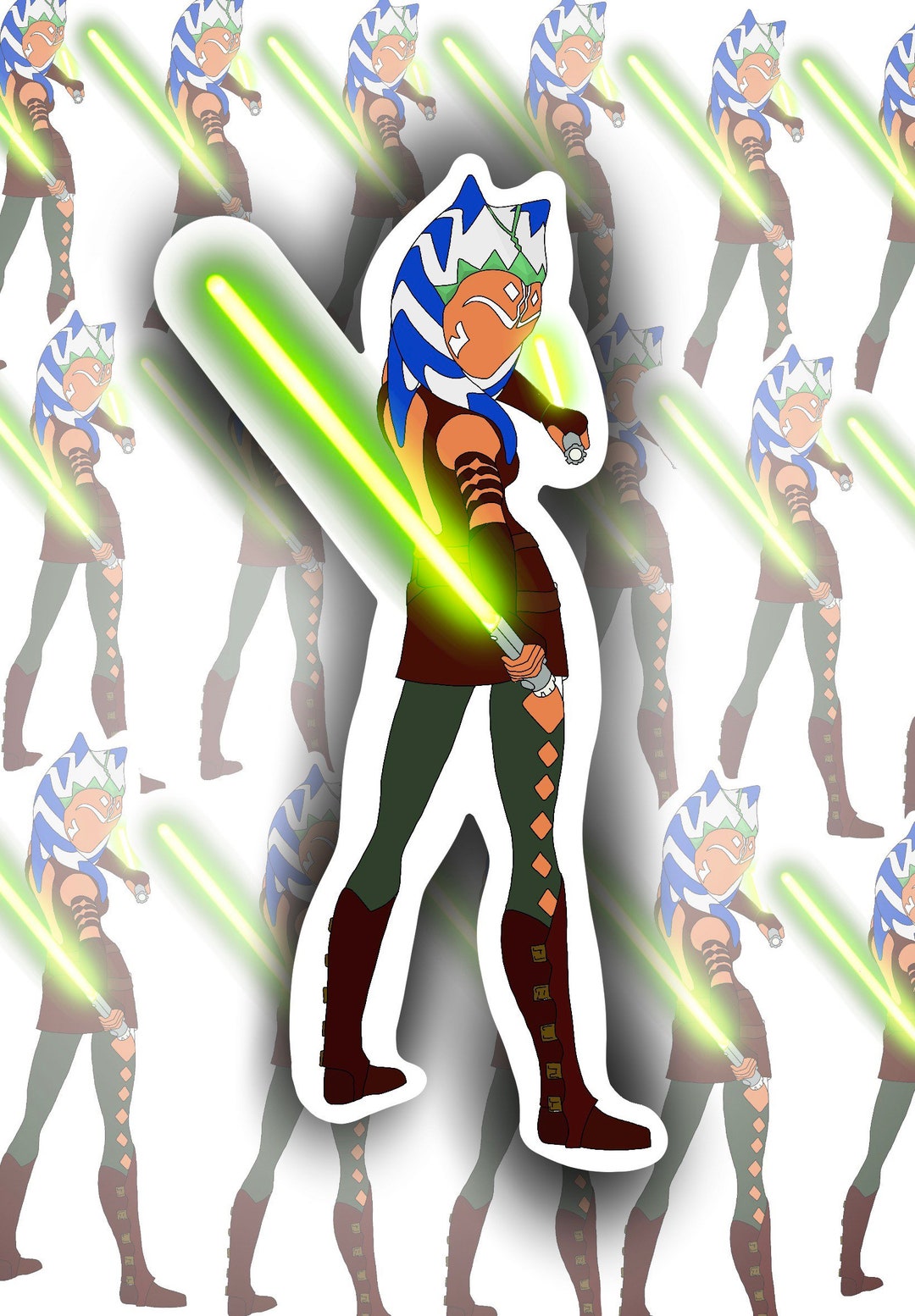 Ahsoka Tano Inspired Stickers/ Matte Waterproof Stickers/ Star Etsy