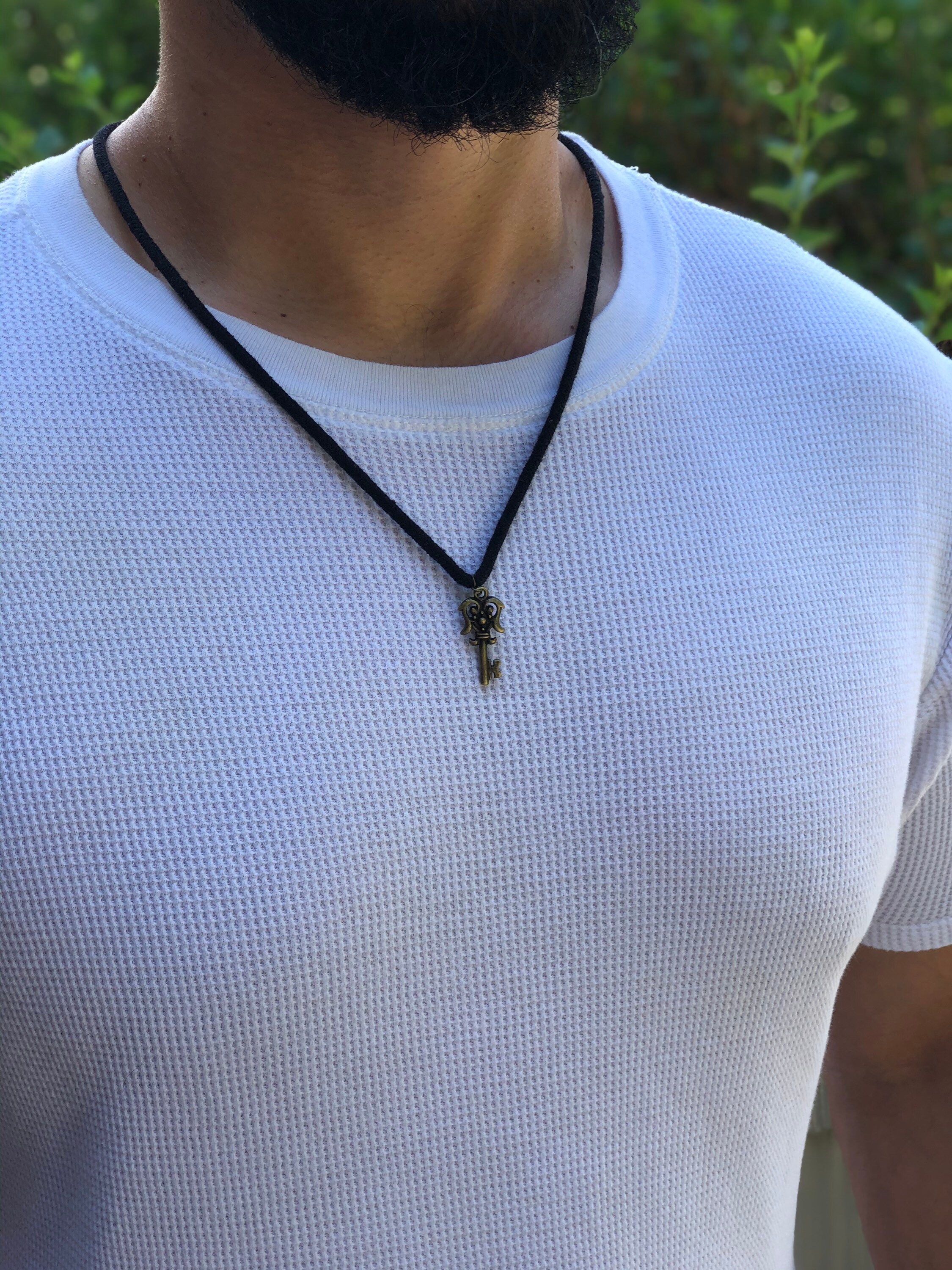 Black Necklace Necklace for Men Necklace for Boys Cotton Etsy