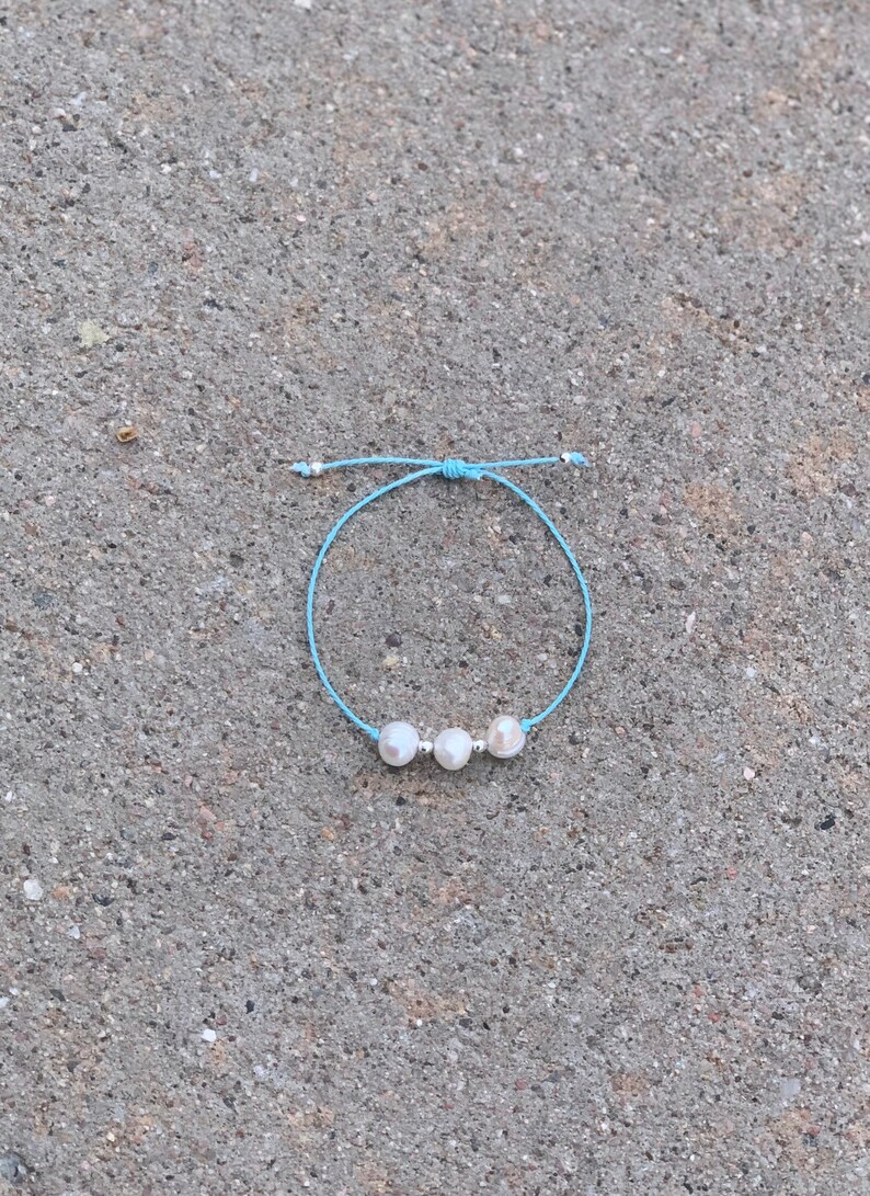 friendship bracelet Waxed cord bracelet gift for her! Fresh water pearls