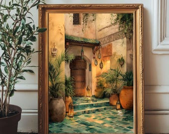 Moroccan Door Print, Islamic Architecture, Boho Home Decor (Digital Download)