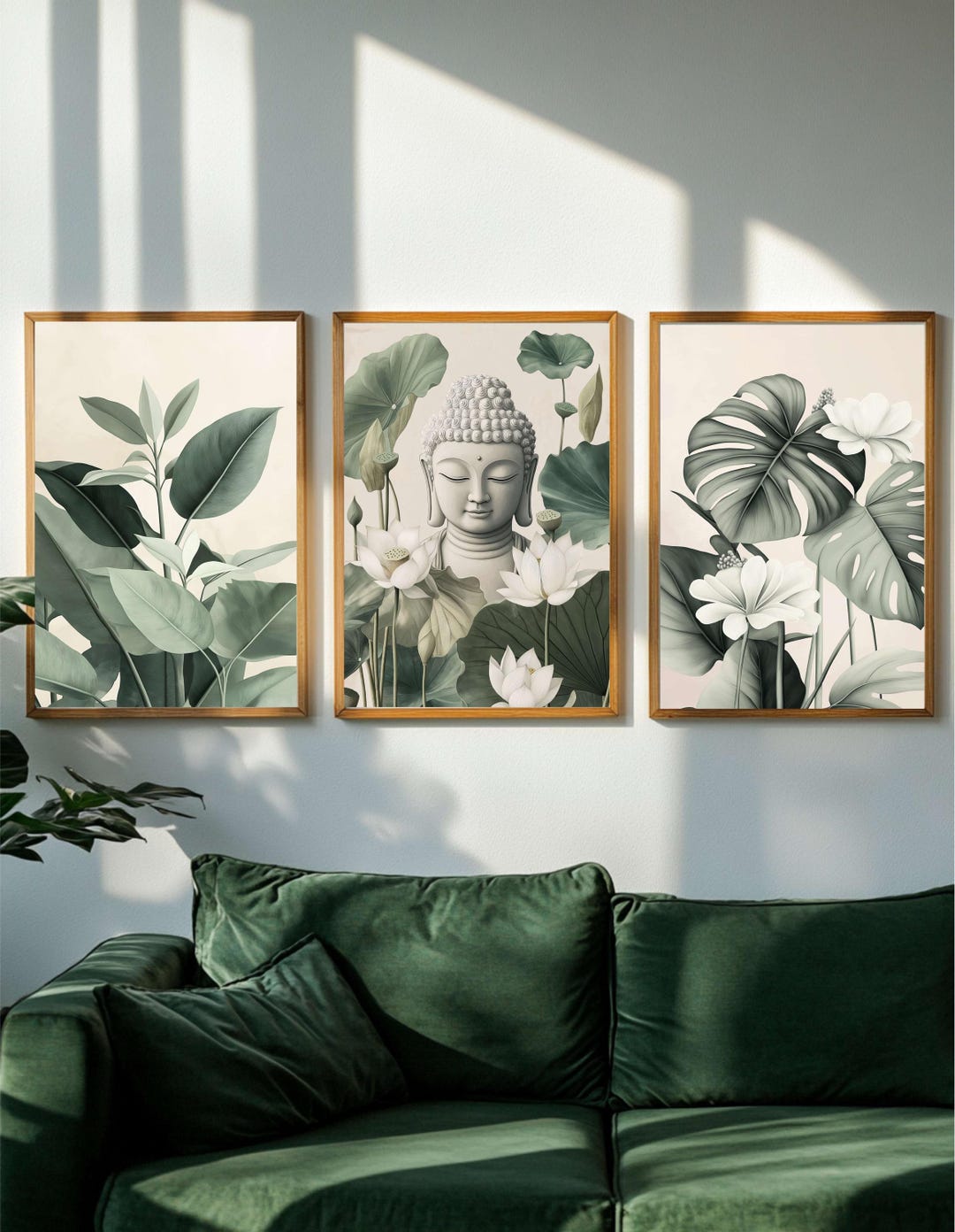 Buddha and Lotus Print Set – Zen Meditation Art (digital Download) - Etsy
