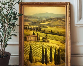 Tuscany Landscape Print | Italian Farmhouse Wall Art (Digital Download)