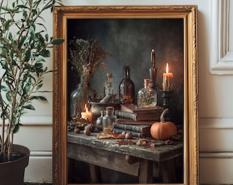 Dark Academia Still Life Print | Gothic Halloween Decor (Digital Download)