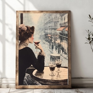 Vintage Paris Wall Art | Parisian Women Illustration | French Aesthetic Print | Retro Paris Decor | Digital Download