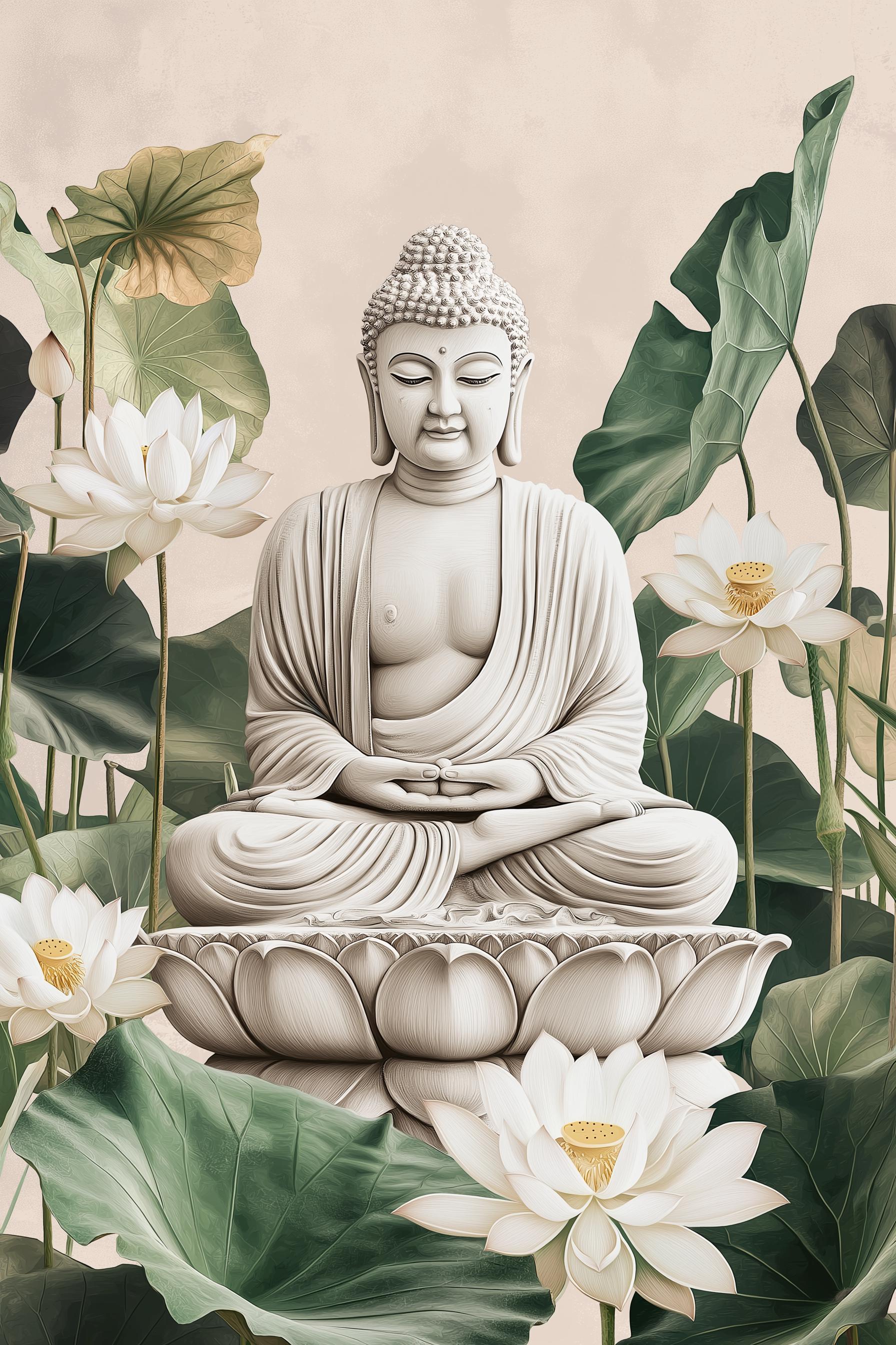 Buddha Lotus Art Print Set – Spiritual Zen Home Decor (digital Download ...