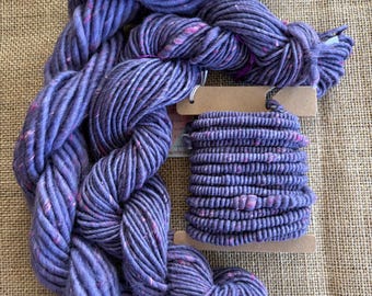Purple Tweed Core Spun Yarn - 3 Options: Bulky, Worsted Weight, Mini Coils