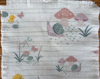 Prewashed, Prefringed, Darling Ducks, Snails, and Frogs Flannel Squares for Rag Quilts - Two Sizes