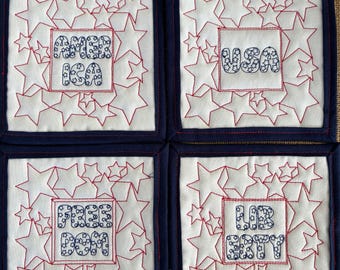 Independence Day Coasters - Freedom, USA, Liberty, America