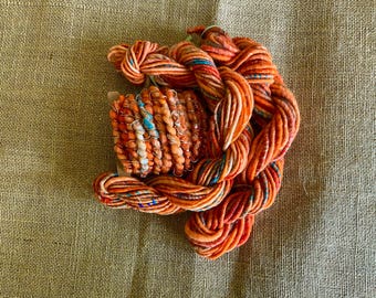 Blue/Orange Mix Handspun Yarn