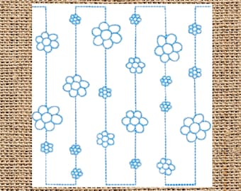 Traveling Flowers Machine Quilting Block - 6 Sizes - 7 Formats - End to End