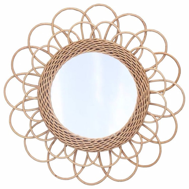 Rattan Mirror Wall Hanging Rattan Mirror Framed Wall Mirror Etsy