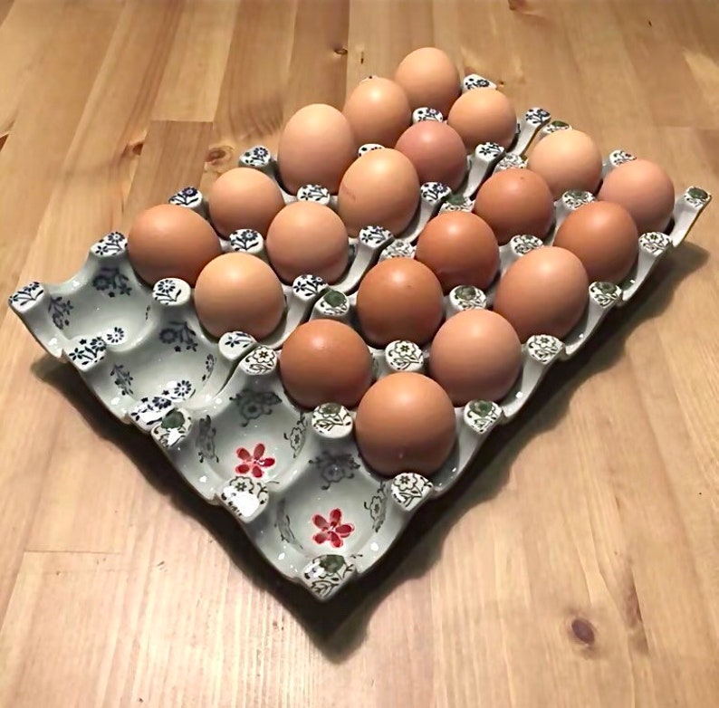 Ceramic Egg Tray Egg Carton Floral Egg Container Vintage Etsy