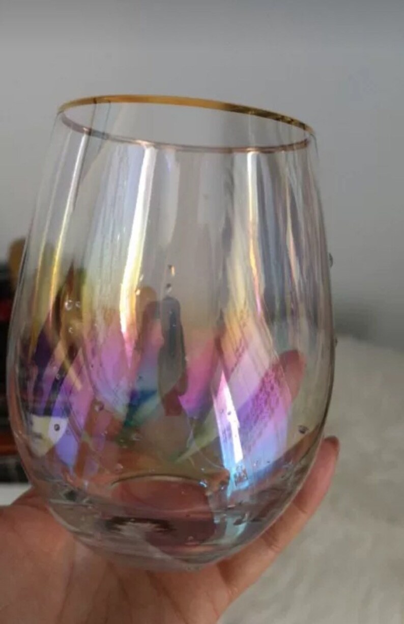 Regenbogen-Drink-Glas schillernde Trinkglas Mehrfarbige | Etsy