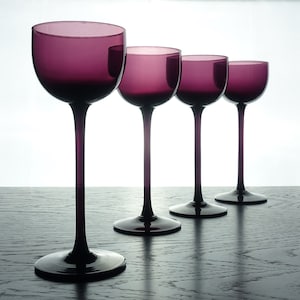Set of 4 Authentic Carlo Moretti Murano Wine Glasses
