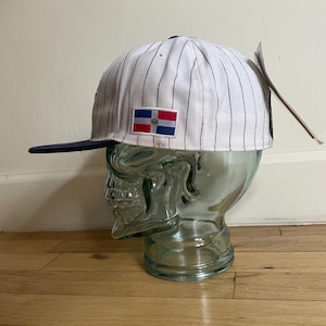 Dominican Republic fitted baseball cap Los equipos vieja liga Latino Trujillo all stars 1937 pinstripe size 7 1/2 wool acrylic blend hat. Ne