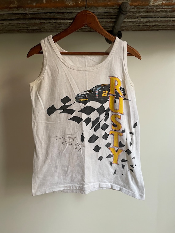 Vintage 90’s Rusty Wallace nascar signed tank top.