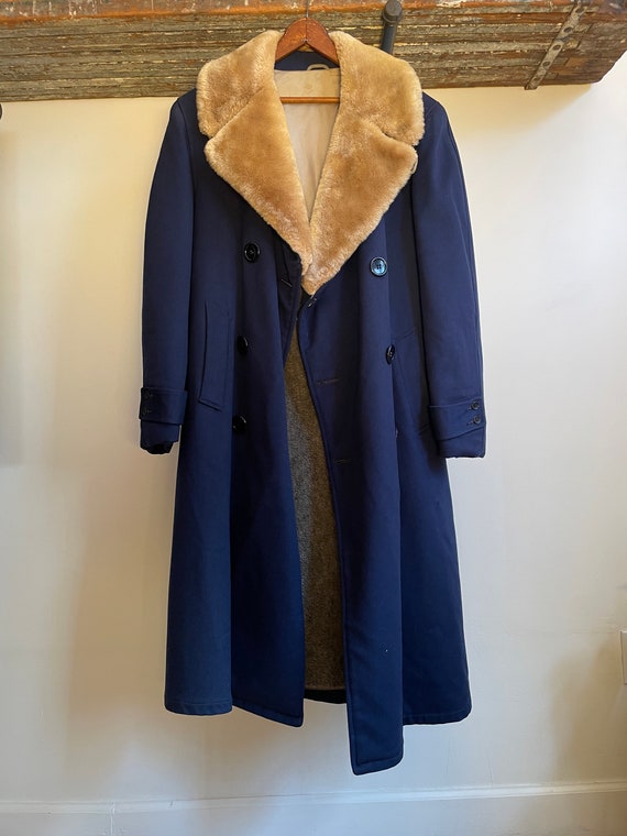 Vintage 1960’s heavy navy wool and alpaca lined co