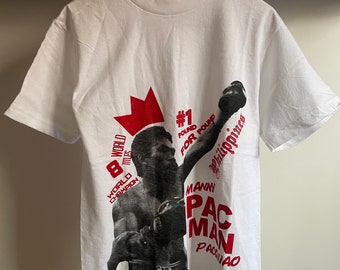 Manny Pacquiao Pac Mann # 1 Pfund für Pfund Philippinen Boxen Tshirt. Größe klein. Von Alsstyle. 100% Baumwolle. 19 Zoll von Achsel zu Achsel. 66 cm lang