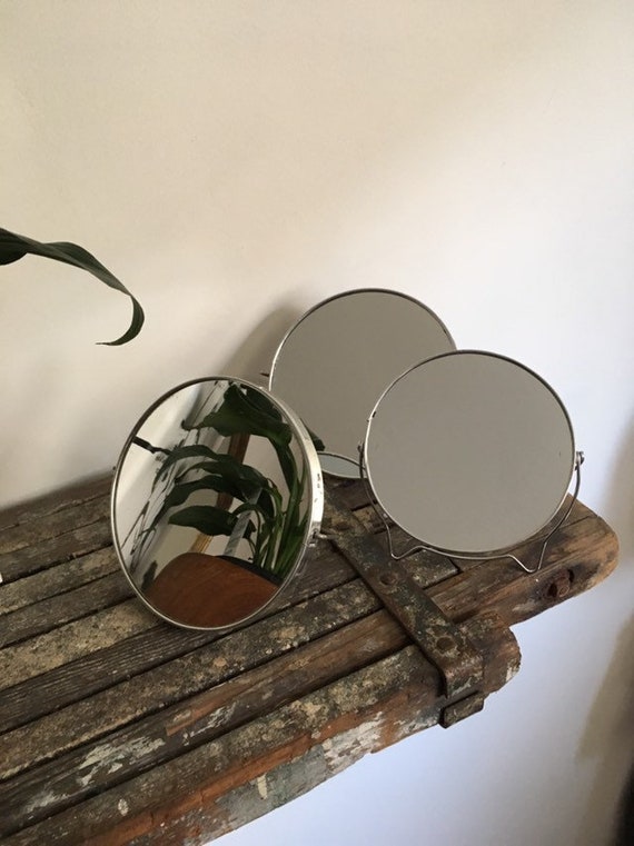 Lot Of Three Vintage French Style Makeup Mirrors Double Sided Vanity