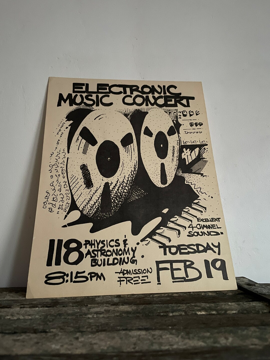 Vintage Electronic Music Concert Poster by TA Echterling. Tuesday