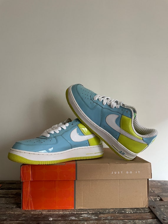 Vintage Nike Air Force One Premium Pixie Limited Edition Size 11 Us. Comes With White Fat Laces. Flash White Atomic Green Color Way. Great Etsy
