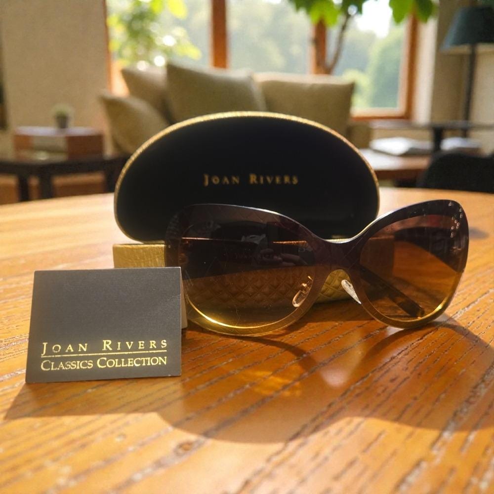 Vintage Joan Rivers Brown‎ And Gold Sunglasses Joan Rivers Plastic Frame Sunglasses for Women for sale | eBay main image 3