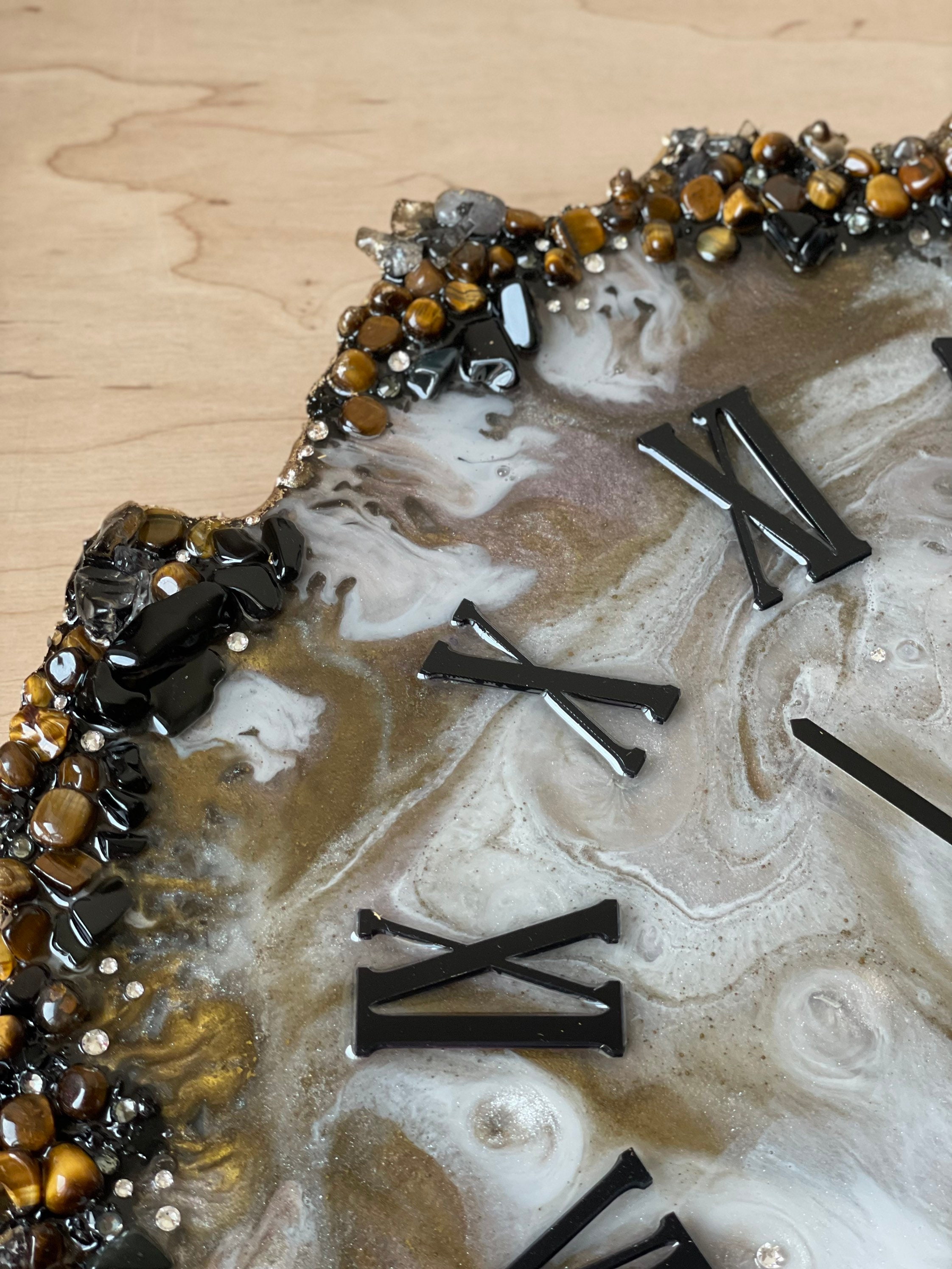 Beautiful Wall Clock.large Wall Clock Made of Epoxy Etsy