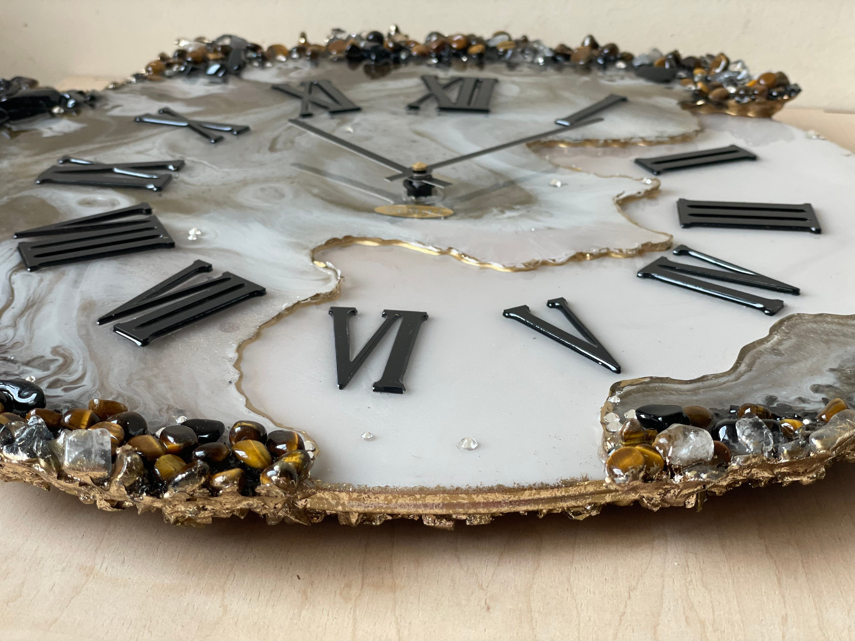Beautiful Wall Clock.large Wall Clock Made of Epoxy Etsy