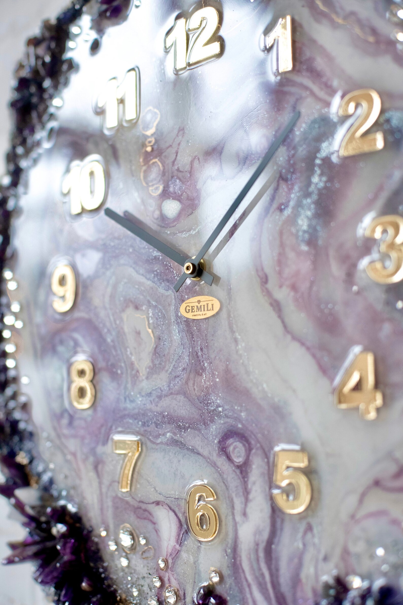 18 Inch Clock Wall Art Handmade Clock Wall Decor Epoxy Etsy