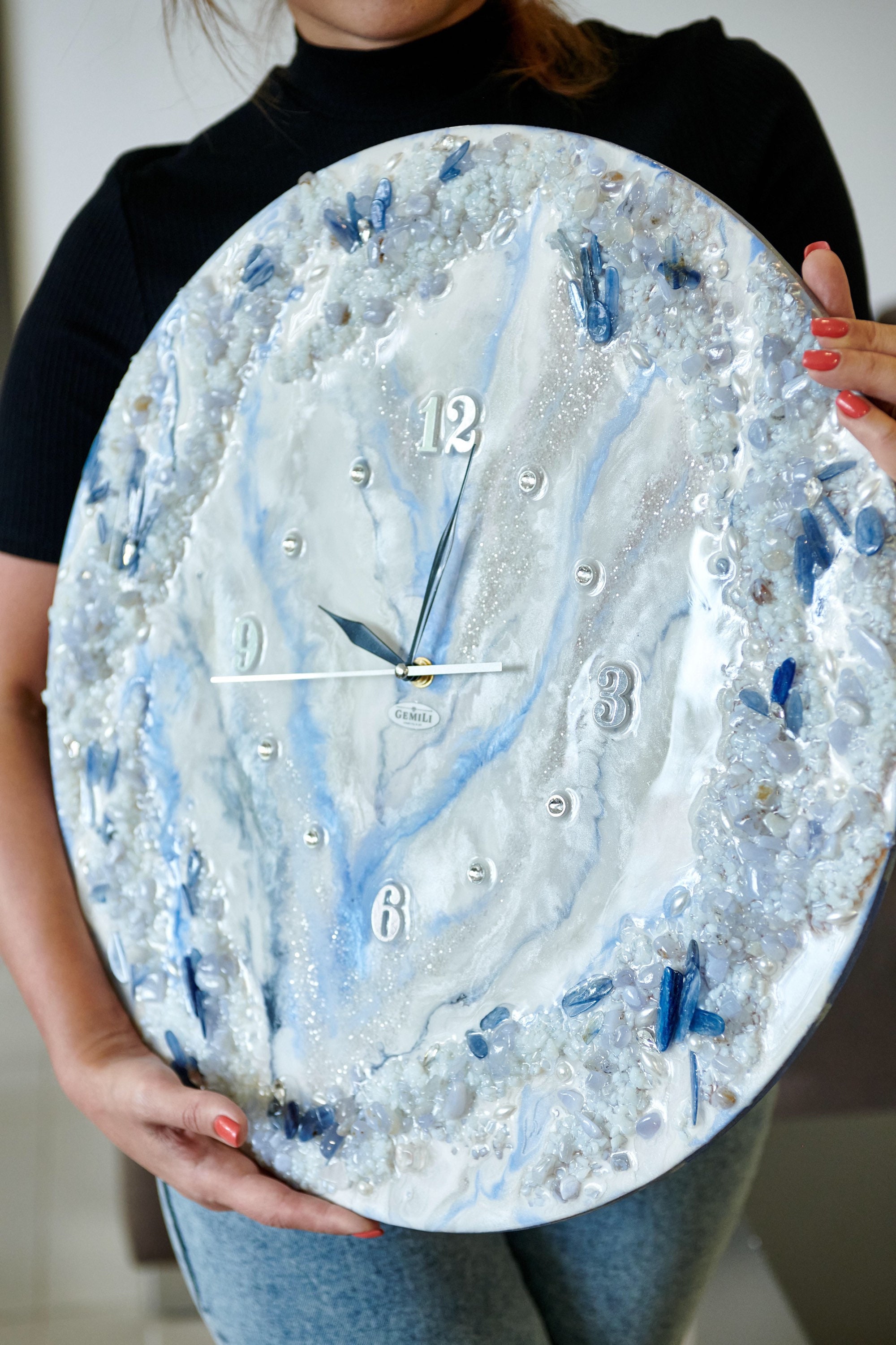 White Wall Clock Home Decor Large Clock Marble Watches Etsy