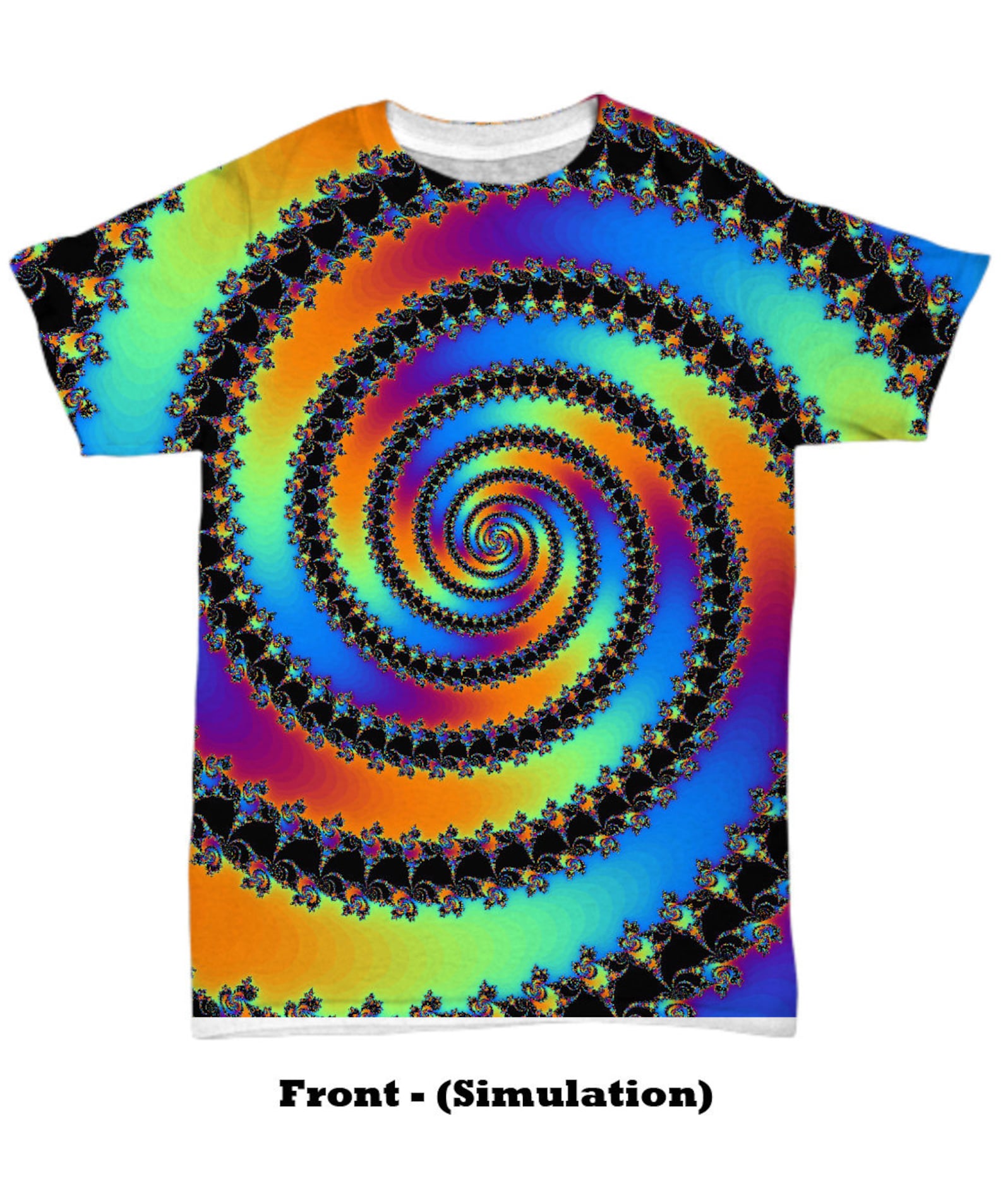 Fractal Spiral Full Print Tee Shirt | Etsy