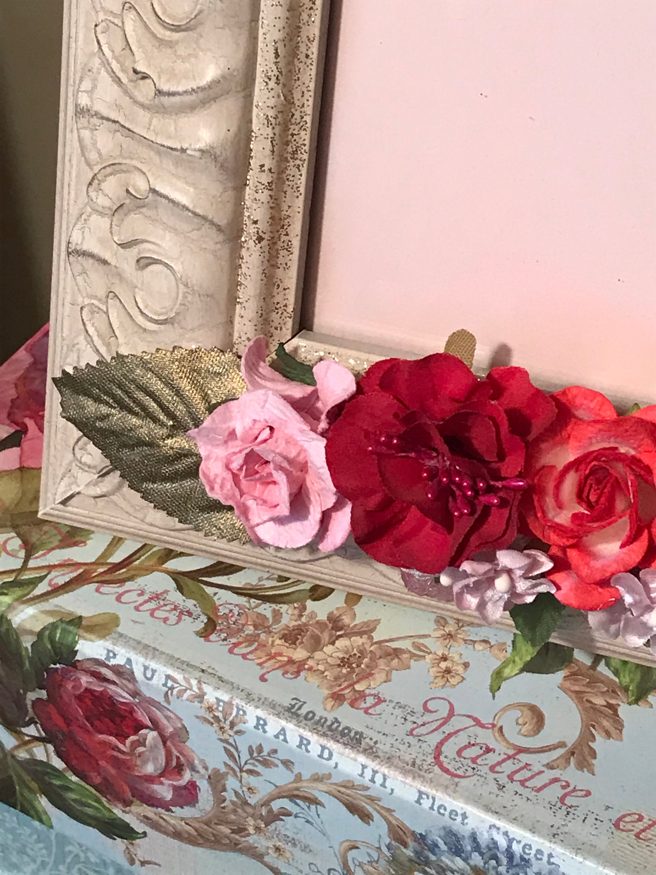 Floral Picture Frame 5 X 7 Hand Embellished roses Are Etsy UK