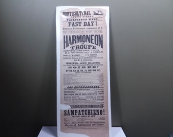 Antiguo 19th Century Boston Mass. Horario de Entretenimiento Publicitario