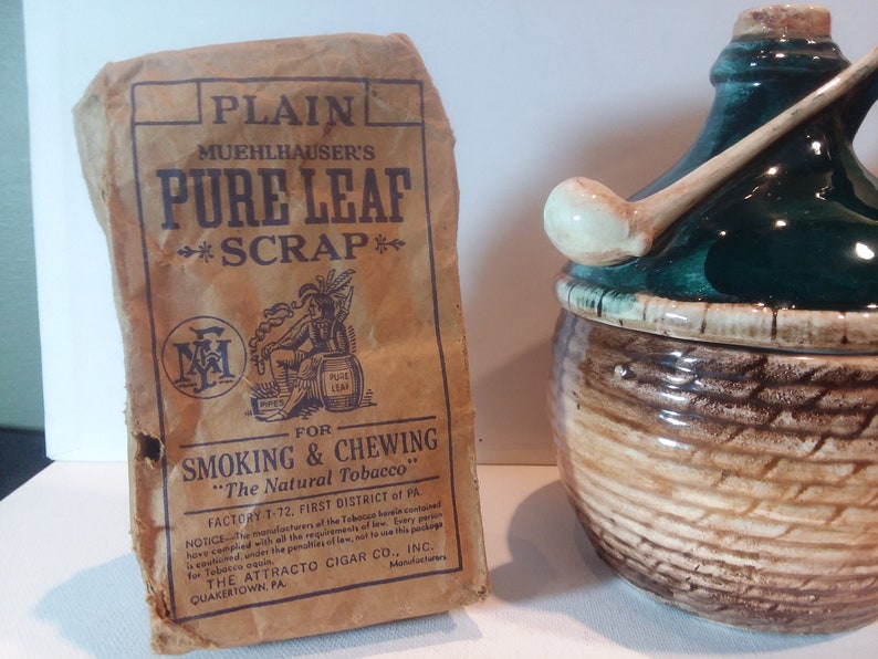 Antique Pipe Tobacco Jar and Bag of Muehlhauser's Etsy