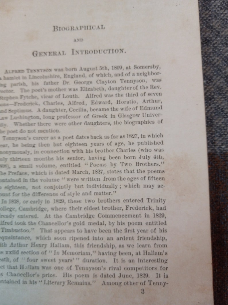 The Two Voices and A Dream of Fair Women by Alfred Tennyson - Etsy