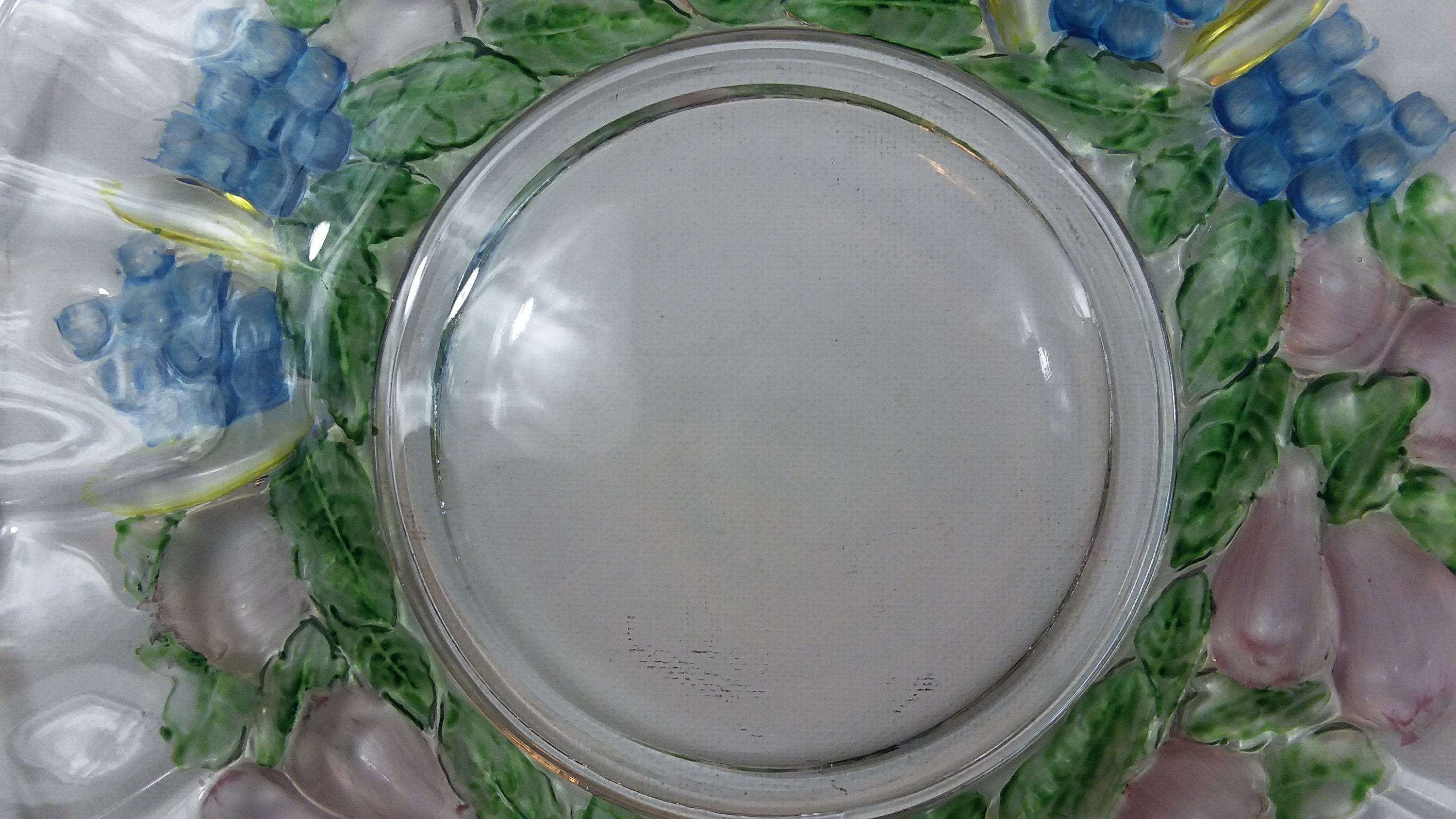 Antique Pattern Decorated Goofus Glass Plate Intaglio Pear & Etsy New