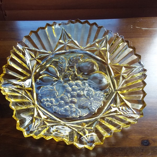 Vintage Federal Glass Co. Amber Glass Bowl