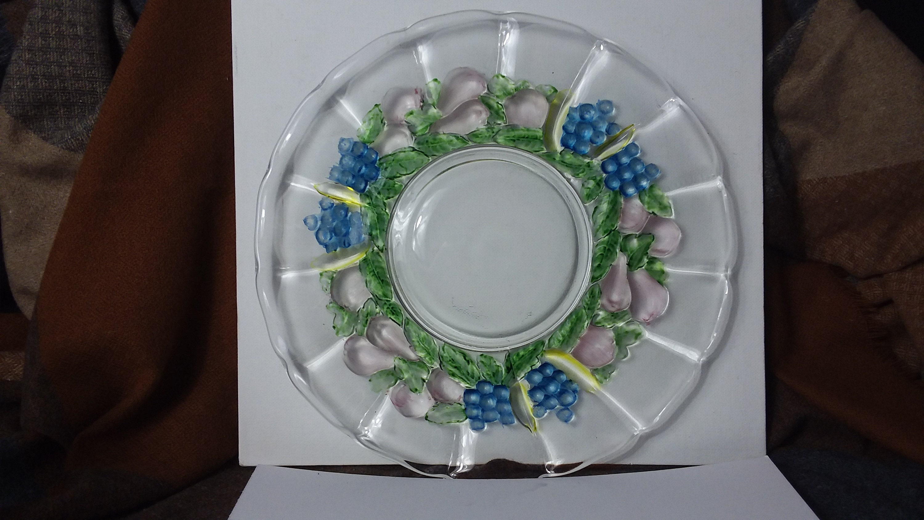 Antique Pattern Decorated Goofus Glass Plate Intaglio Pear & Etsy New