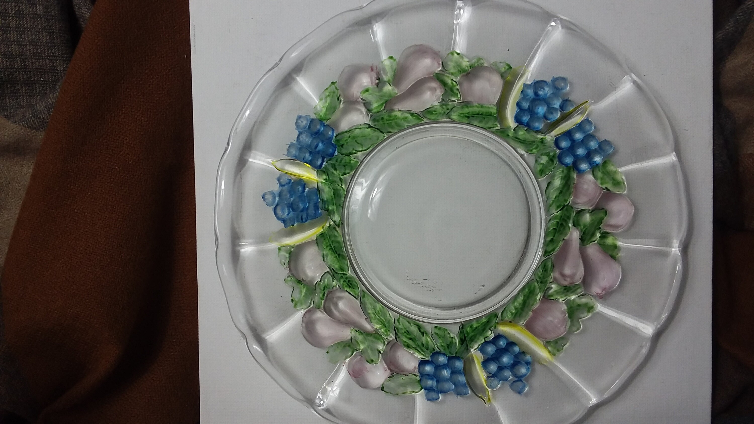 Antique Pattern Decorated Goofus Glass Plate Intaglio Pear & Etsy New