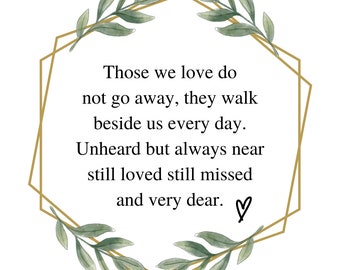 Loved one, remembrance saying, memorial, Christmas ornament png file
