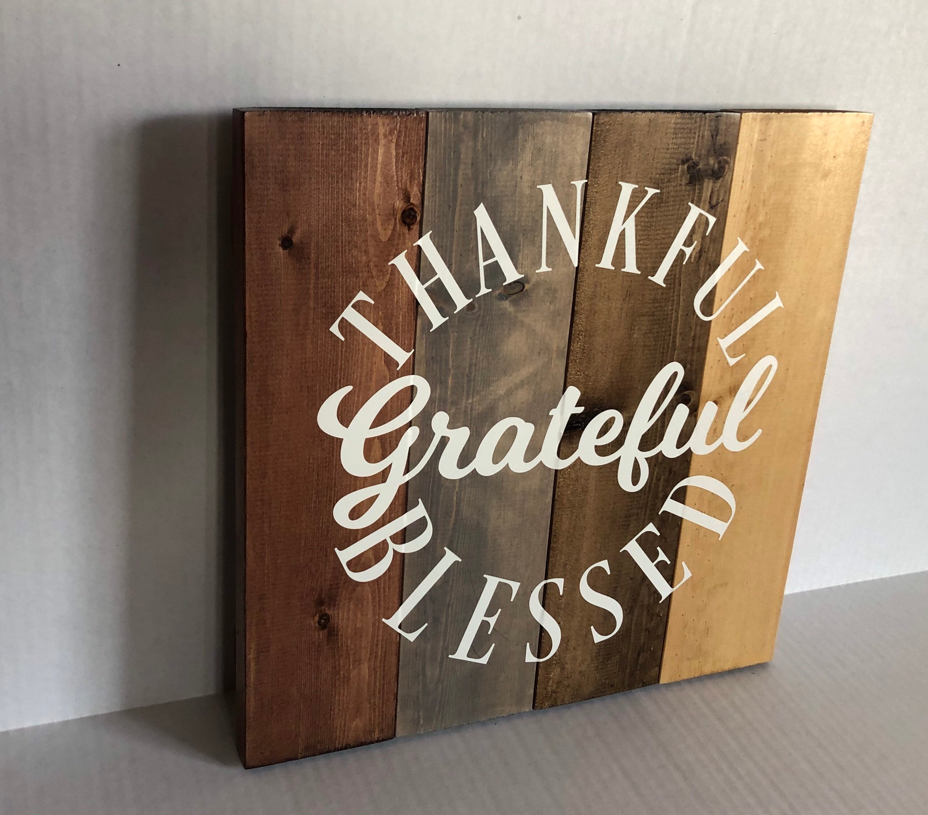 Thankful grateful Blessed rustic farmhouse wall decor wooden Etsy.de