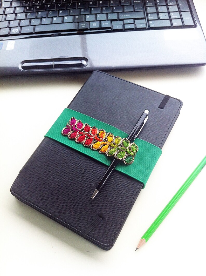 Planner Pen Holder Pen Bandolier Journal Band Book Strap Etsy