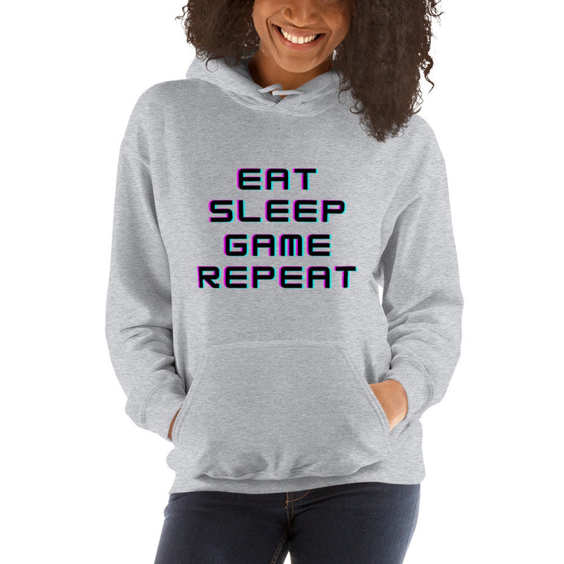 Eat Sleep Game Repeat Unisex Hoodie Etsy