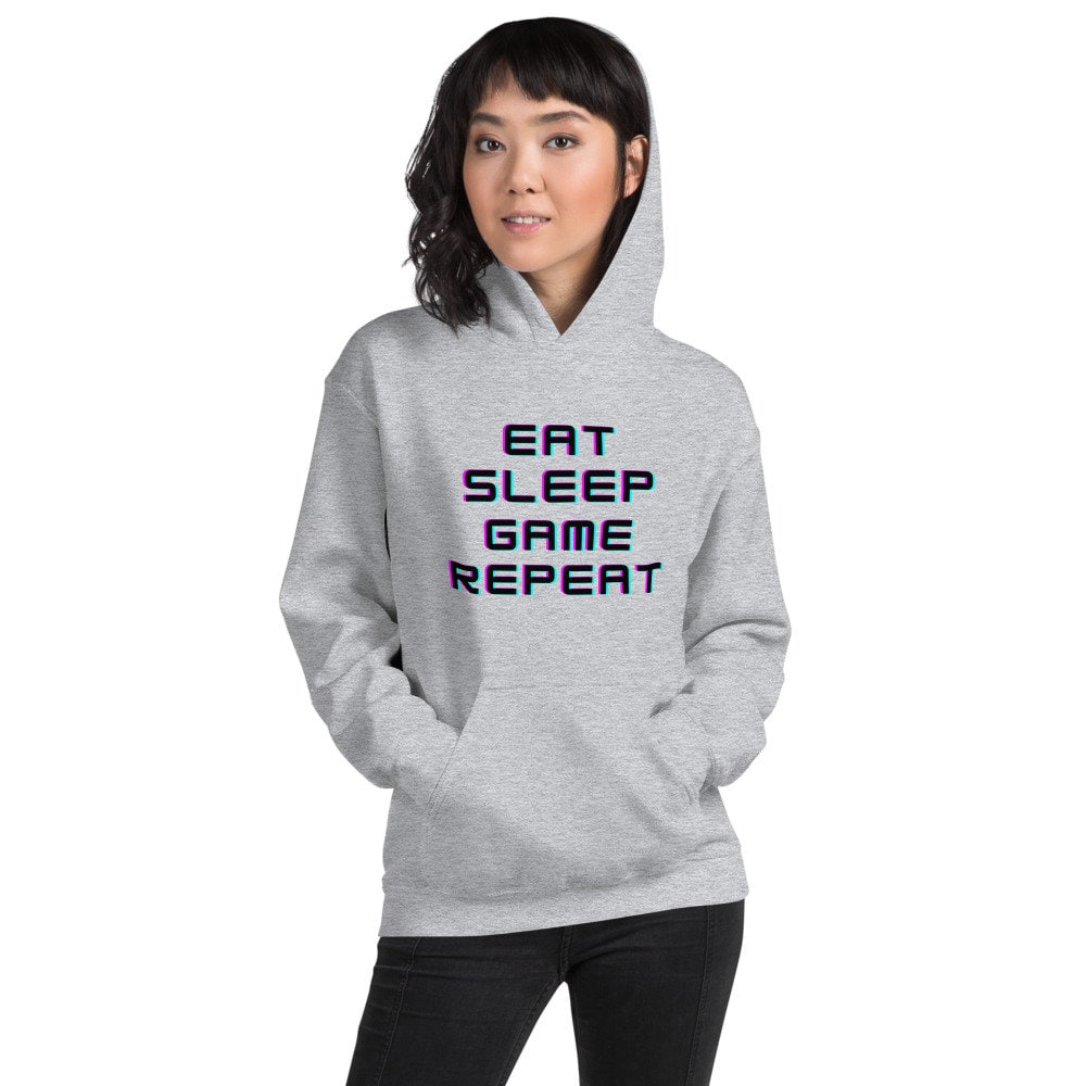 Eat Sleep Game Repeat Unisex Hoodie Etsy