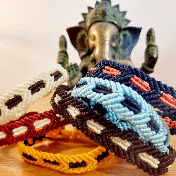 bracelet mixte macramé, tissé, amitié, surf