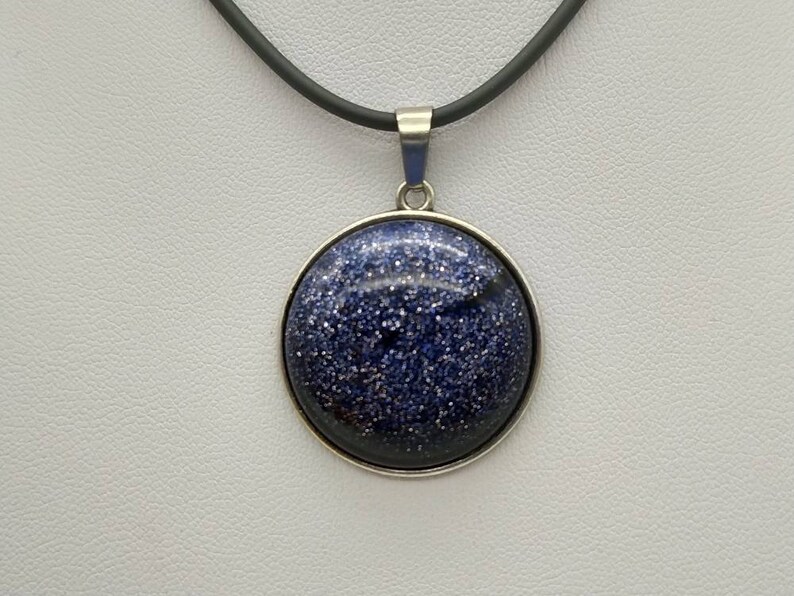Aventurine Glass Goldstone Round shape Pendant 25mm Cabochon Blue Sand Stone