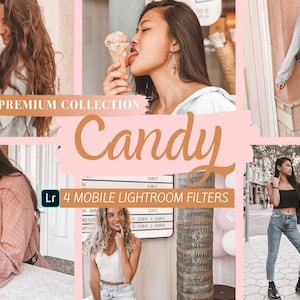 4 Lightroom Presets, CANDY PRESET, Photo Filters, Instagram Filters, Lightroom Mobile Presets, Blogger Presets, Lifestyle Presets